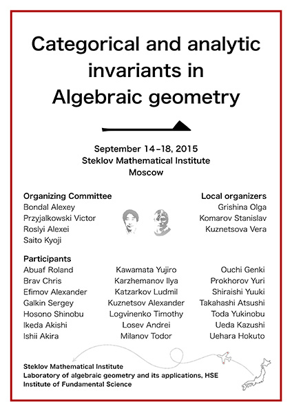 Categorical and analytic invariants in Algebraic geometry 1